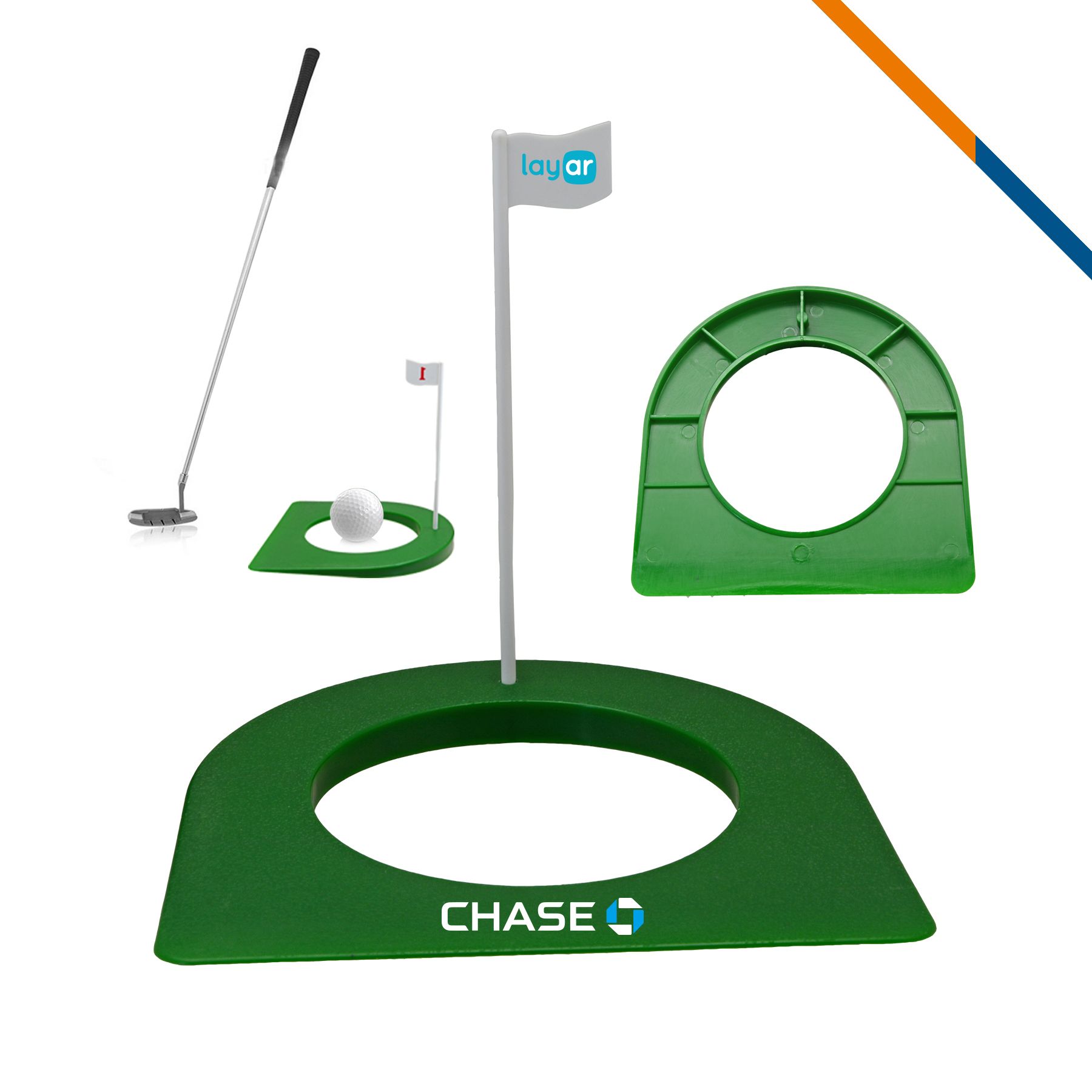 small putting cup with golf ball