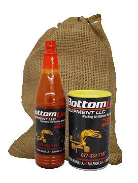 hot sauce bottle and seasoning with bag