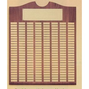 Roster Series Walnut Plaque w/ 40 Individual Brushed Brass Plates (14"x20")