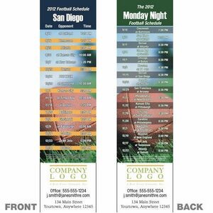 San Diego Pro Football Schedule Bookmark (2 1/4"x8 1/2")