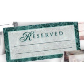 In Stock "Reserved" Green Marble Parchment-look Table Tent (5 1/4"x5 1/4")
