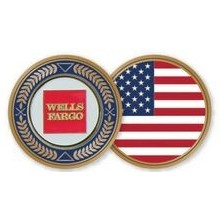 Stock Commemorative US Flag Ball Marker Coin