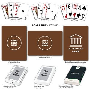Solid Back Brown Poker Size Playing Cards
