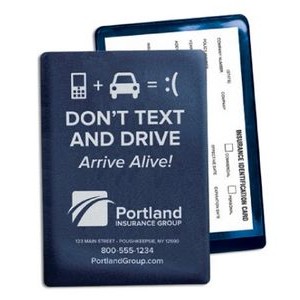 Vinyl "Don't Text & Drive" Insurance ID Card Holder (4"x 5.625")