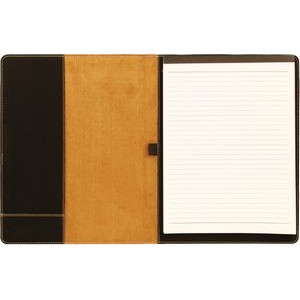 Black/Gold Leatherette Mini Portfolio w/Notepad (7 x 9")