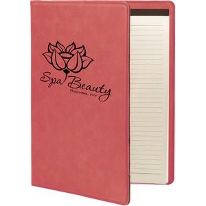 Pink Leatherette Mini Portfolio w/Notepad (7 x 9")
