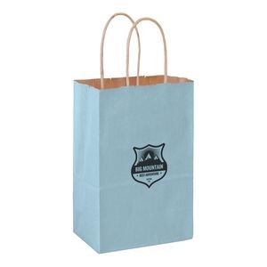 Matte Color Paper Shopper Tote Bag (5"x3 1/2"x8") - Flexo Ink