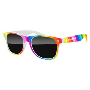 PRIDE Rainbow Retro Sunglasses w/1 Color Temple Imprint