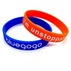 Silicone Wristband W/ Debossed Color Filled
