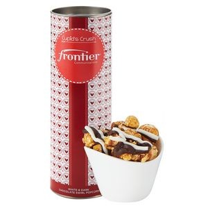 8" Valentine's Day Snack Tubes -White & Dark Chocolate Swirl Popcorn