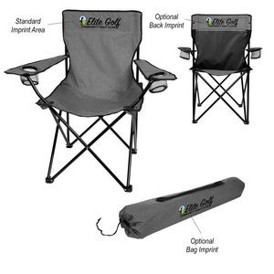 Heathered Folding Chair With Carrying Bag