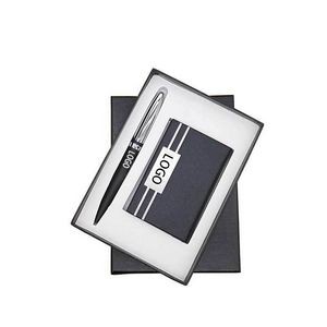 2-Piece Office Gift Set Metal Ball Pen and Card Case