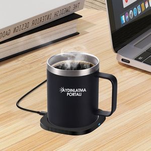 Stainless Steel Smart Mug Warmer for Coffee, Tea, Water, Milk With Wireless Phone Charger