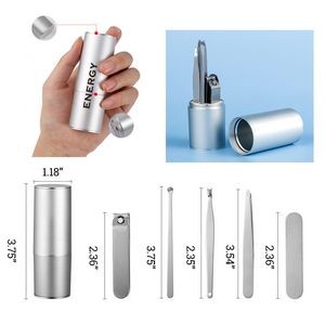 5 pieces Manicure Kit with stainless steel bottle