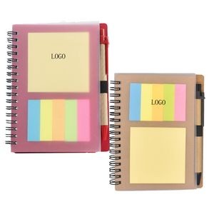 Spiral Notebook With Sticky Notes