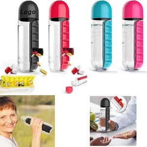 Weekly Pill Organizer Portable Water Bottle