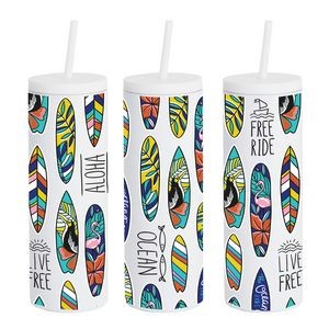 20 oz Slim Rubberized Tumbler With Spill Reduction Straw