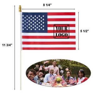 Small American Hand Held Stick Flags