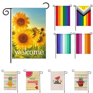 Custom Double Sided Rainbow Garden Banner