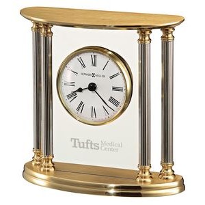 Howard Miller New Orleans Solid Brass Clock w/ 4 Silver Columns