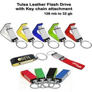 Tulsa Leather Wallet Flash Drive - 32 GB Memory