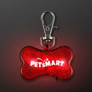 Custom Red LED Dog Bone Pet Safety Light - Domestic Print