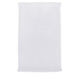 Premium Fringed Velour Towel (White Towel, Screen Printed)