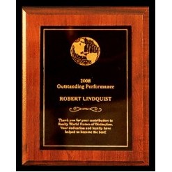 Walnut finish Plaque with Engraved Metal Panel - 5" x 7"