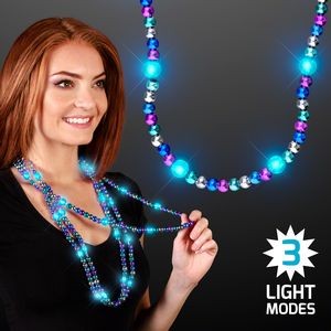 Turquoise LED Beaded Necklace - Winter Colors - BLANK