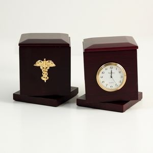 "Medical" Desk Cube w/Clock & Frame