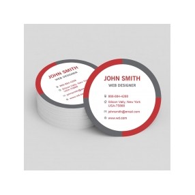 2.5" Die-Cut Circular Business Card (14 Point Gloss Cardstock - Front & Back)