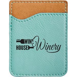 Teal Leatherette Phone Wallet (2 3/8" x 3 1/8")