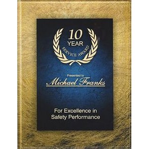 Acrylic Blue/Gold Lustre Plaque Series w/Easel Back, Large (8-3/4"x11-3/4")