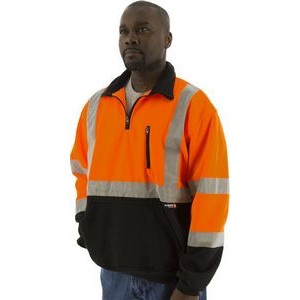 High Visibility Orange ¼ Zip Sweatshirt with Black Bottom and Teflon® Protector