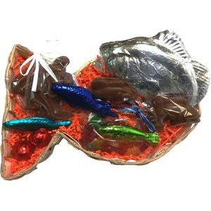 Small Fish Shaped Wooden Gift Basket