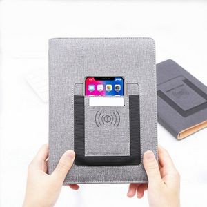 Diary Notebook w/Power Bank and Wireless Charger