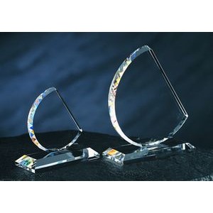 Sail Award optical crystal award/trophy.8"H