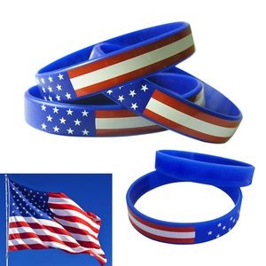 Blank U.S. Flag Silicone Bracelet