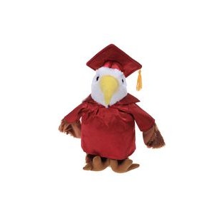soft plush Eagle with graduation cap &gown