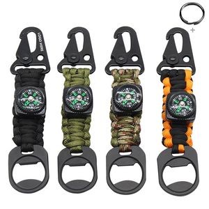 Key Chain Survivor Rope With Bottle Opener Compass