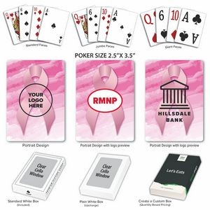 Breast Cancer Ribbon Theme Poker Size Playing Cards