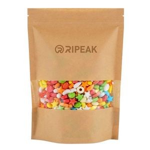 11.9 x 15.8 Inch Kraft Bag with Window Stand Up Ziplock Seal Paper Bag Resealable Food Storage Pouch
