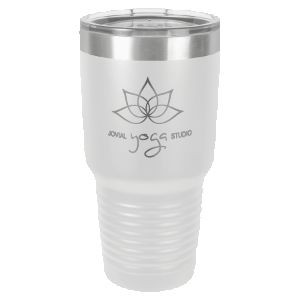 30 Oz. Polar Camel White Ringneck Vacuum Insulated Tumbler w/Clear Lid
