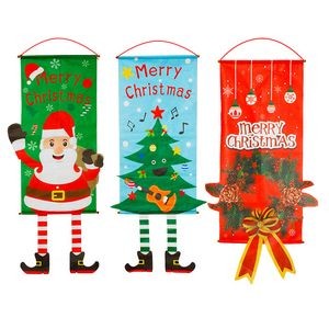 Christmas Door Banners Sign Hanging Ornaments for Home