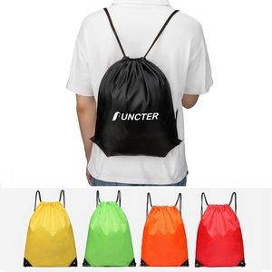 9.8 x 16 Inch 210D Polyester Drawstring Backpack for Party Gym Sport Trip