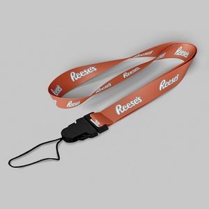 5/8" Texas Orange custom lanyard printed with company logo with Cellphone Hook attachment 0.625"