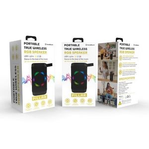 Portable Bluetooth Speakers - Black, RGB Lighting (Case of 24)