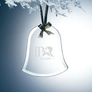Beveled Jade Glass Ornament - Bell