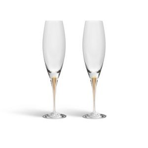 Orrefors Intermezzo Gold Champagne Glass 2-Pack