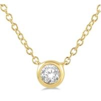 Jilco Inc. Petite Bezel Set Yellow Gold Diamond Necklace